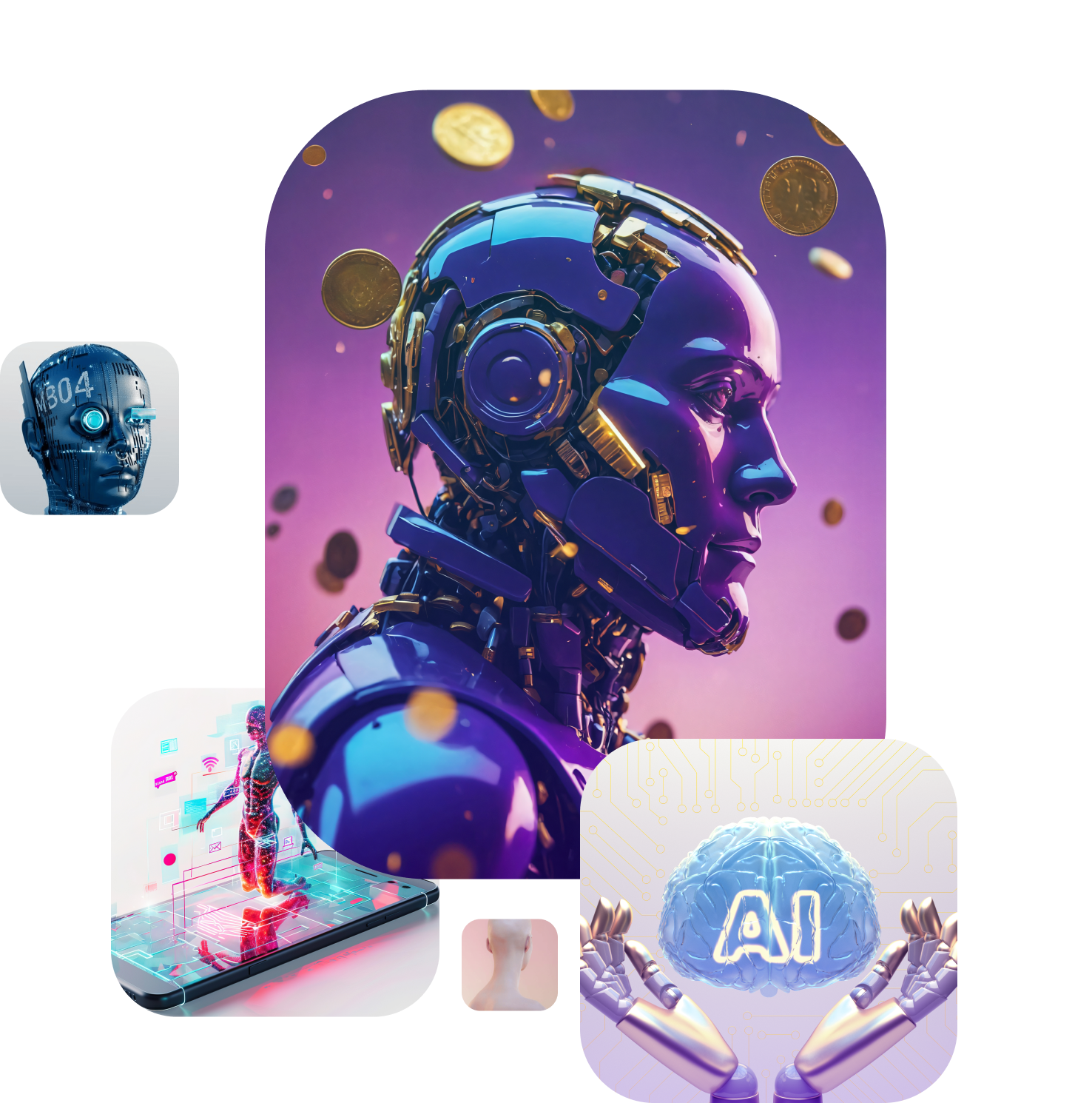 Robot AI with futuristic elements