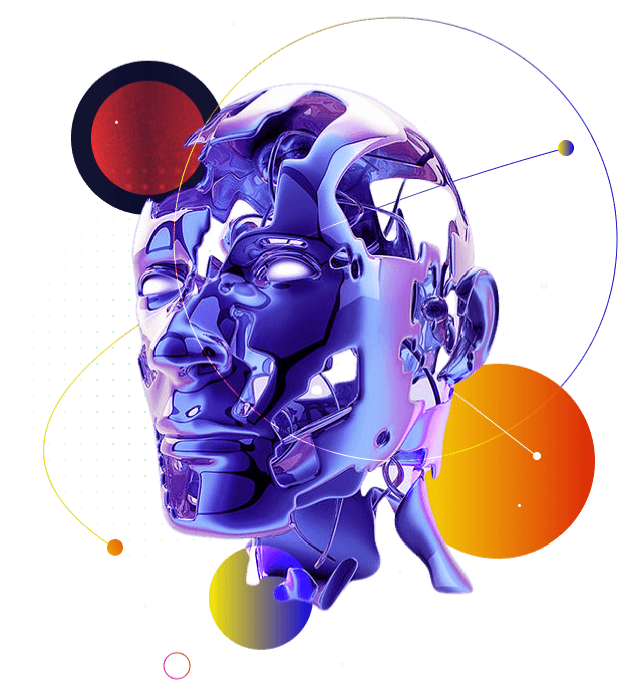 Futuristic Robot Head